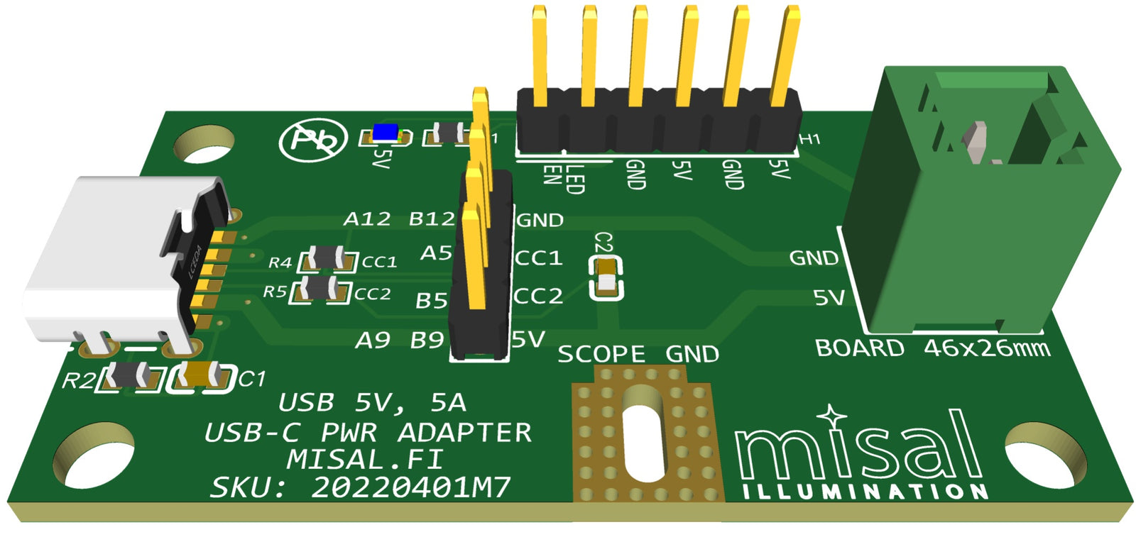 USB-C, USB 2.0 interface board