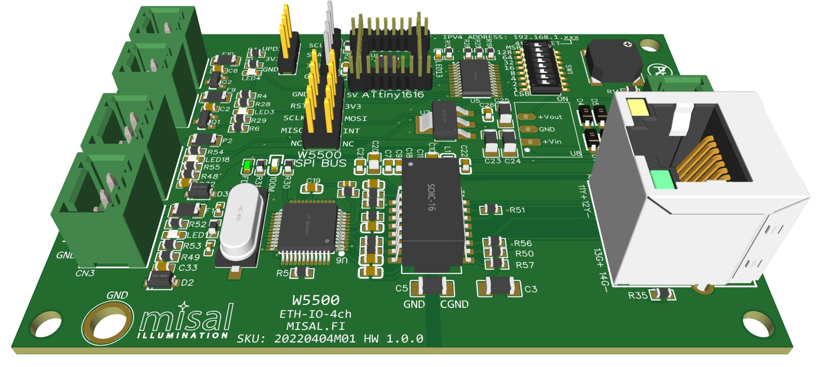 Ethernet I/O, 2 ch in, 2ch out