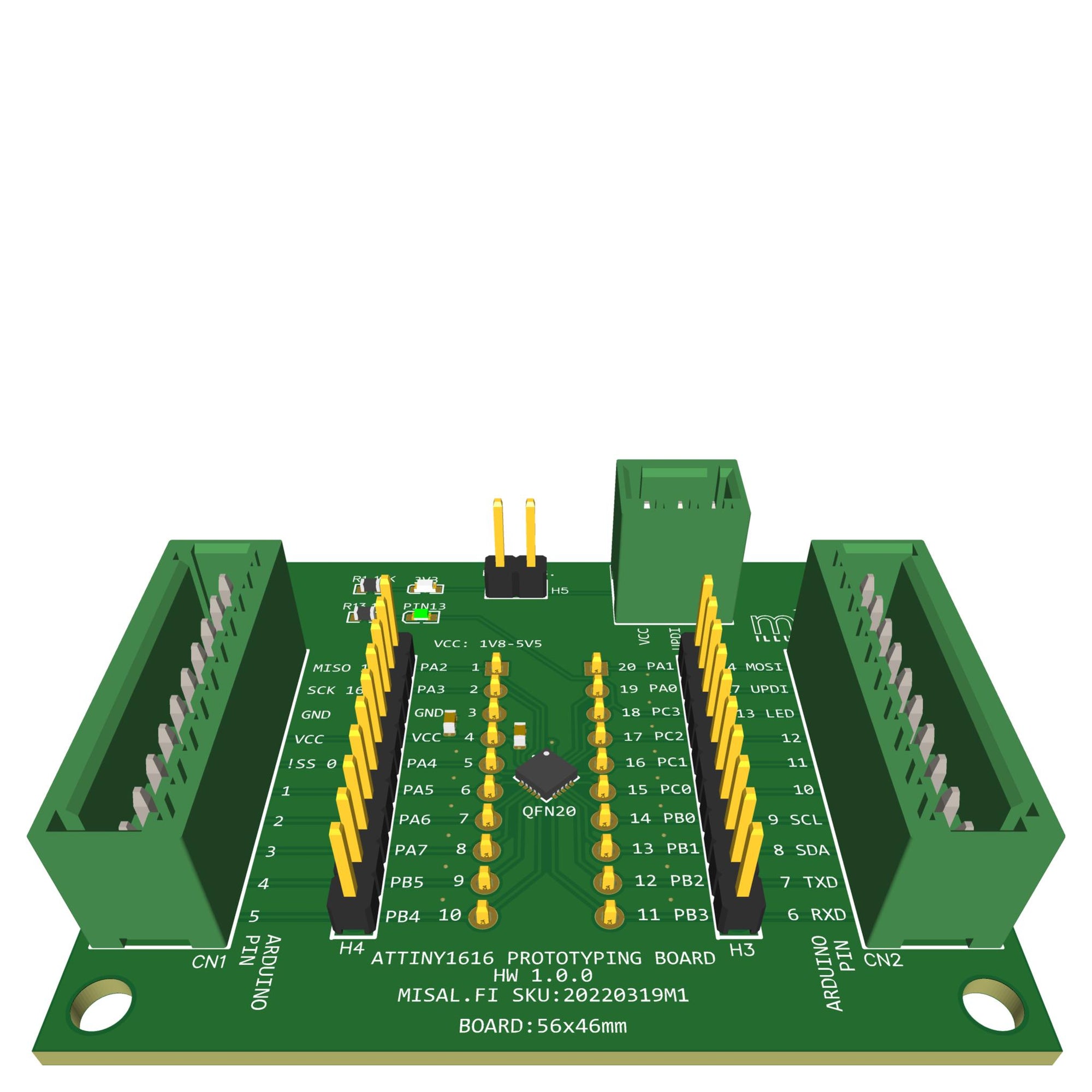 ATtiny1616 evaluation and prototyping board