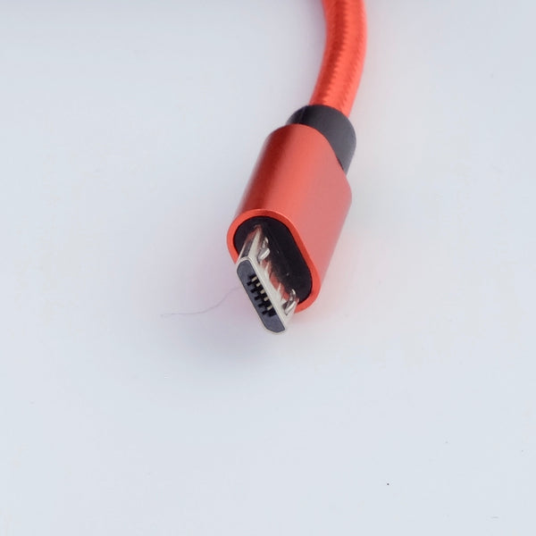 Usb Cable Two Reds microUSB B - USB A cable, 3m, nylon braided RED - Misal Illumination