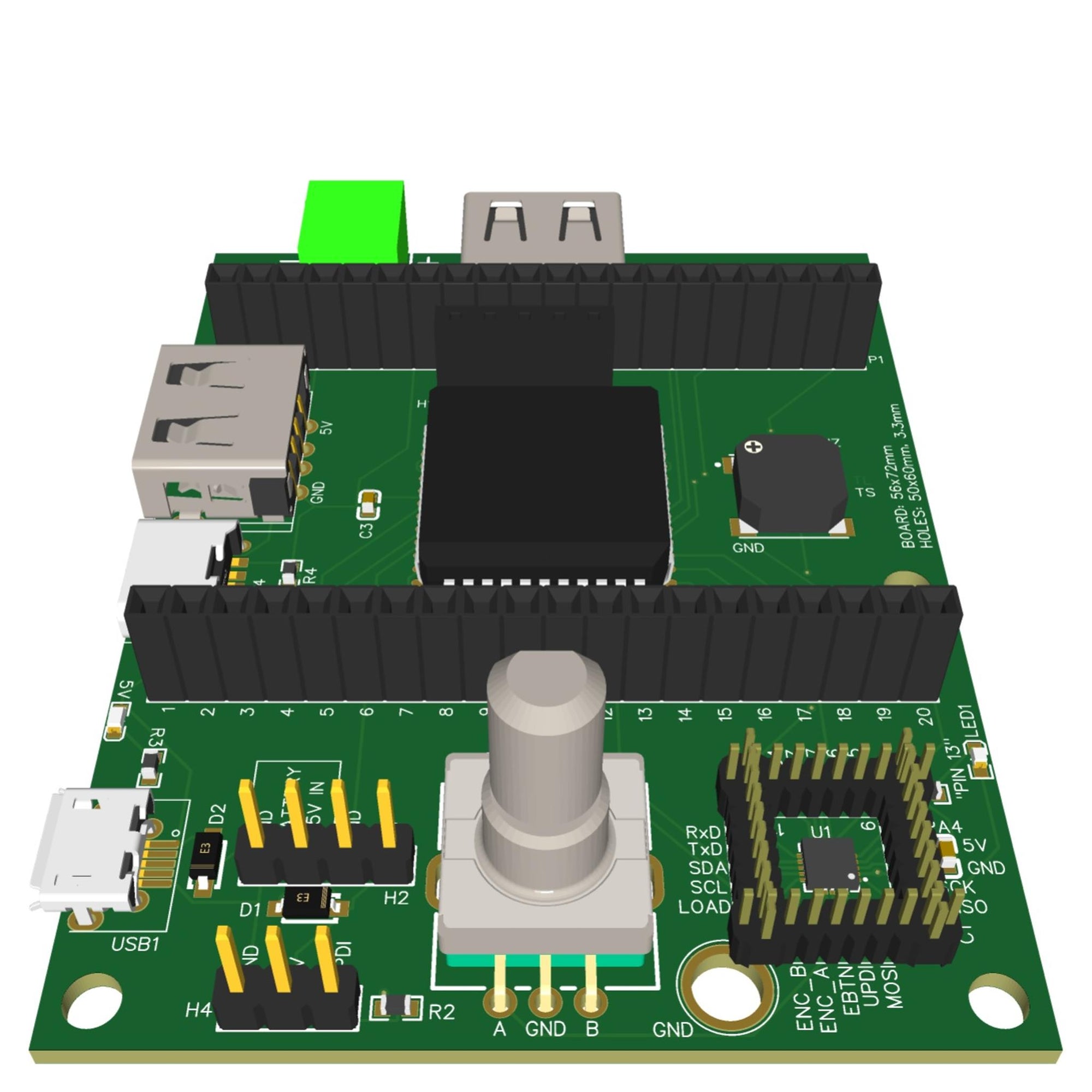 4-digit LCD & rotary encoder board